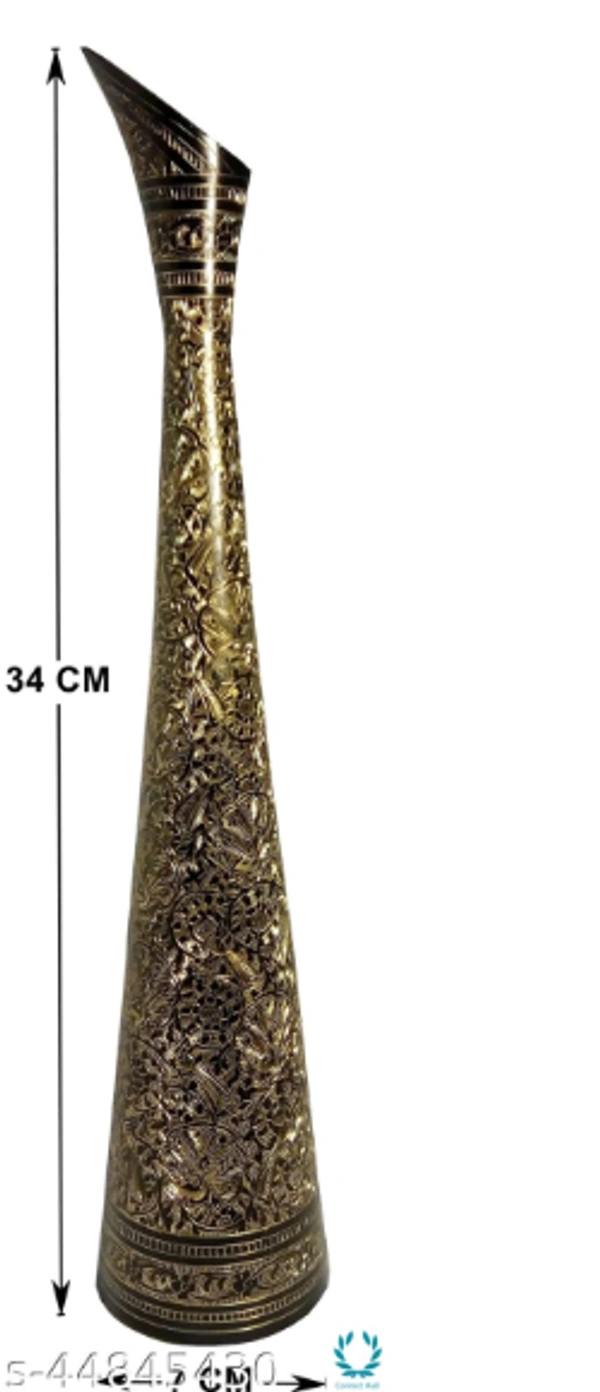 Hand Crafted Sleek and Long Brass Flower vase